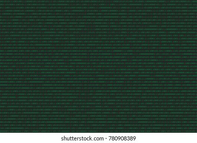 Computer data by 0 and 1, green on black. Seamless pattern.