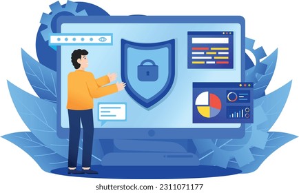 Computer Data Device Security Illustration