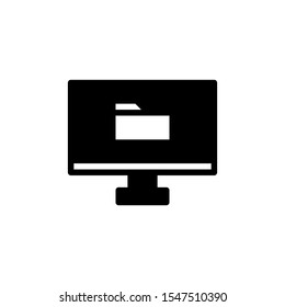 Computer data glyph icon black and white