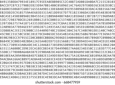 Computer Data In Hex Numbers On White Background. Seamless Pattern. 