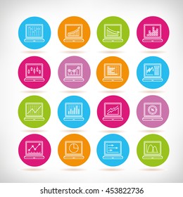 computer and data icons, data analytics icons
