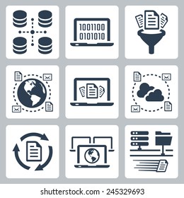 Computer Data Related Vector Icon Set