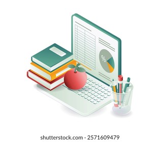 Computer data textbook education concept