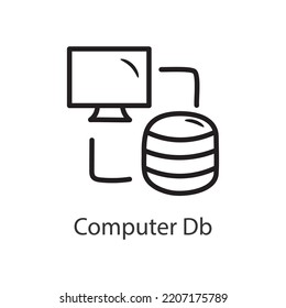 Computer Db Filled Outline Icon Design illustration. Data Symbol on White background EPS 10 File