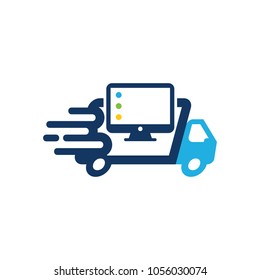 Computer Delivery Logo Icon Design
