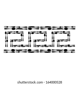 computer design, cartoon, vector, illustration of cutlery - ornament