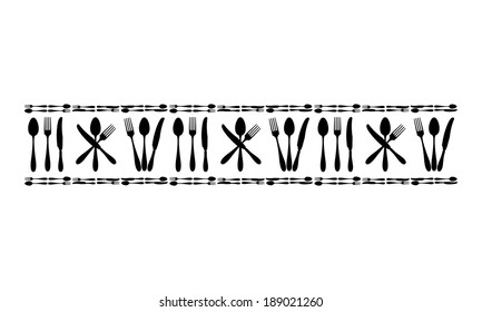 computer design, cartoon, vector, illustration of ornament of cutlery
