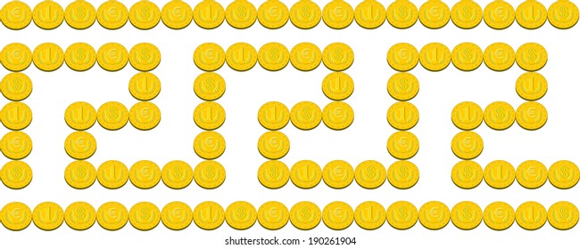 computer design, cartoon, vector, illustration of ornament of coins