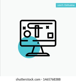 Computer, Design, Display, Graphics turquoise highlight circle point Vector icon. Vector Icon Template background
