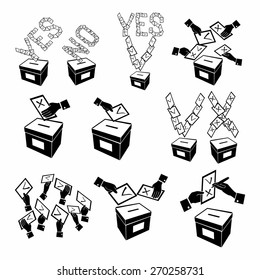computer design, computer icon, black and white icon set, vector, illustration of voting or vote