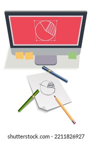 Computer design icon. Development idea process.