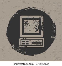 Computer design on grunge background, grunge vector