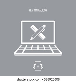 Computer design project - Vector web flat icon