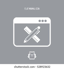 Computer design project - Vector web flat icon