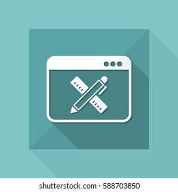 Computer design project - Vector web flat icon