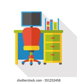 computer desk flat icon