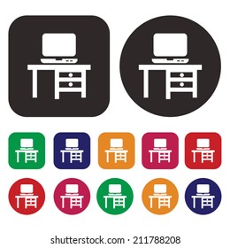 Computer desk icon
