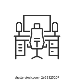 Computer Desk Icon Sign Symbol