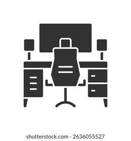 Computer Desk Icon Sign Symbol