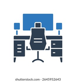 Computer Desk Icon Sign Symbol