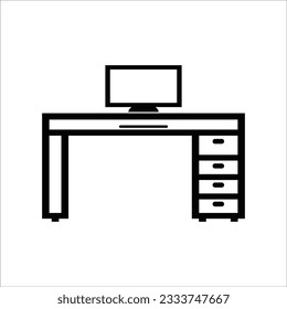 computer desk icon vector illustration logo design