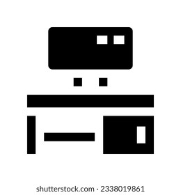 computer desk icon for your website, mobile, presentation, and logo design.