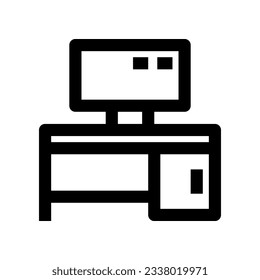 computer desk icon for your website, mobile, presentation, and logo design.