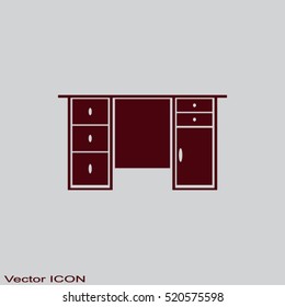 computer desk. Modern office interior