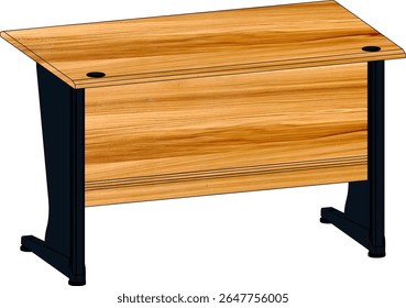 computer desk table furniture on white background