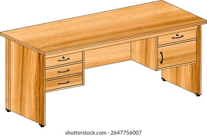 computer desk table furniture on white background