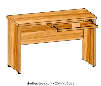 computer desk table furniture on white background