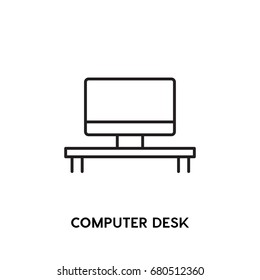 Computer Desk Vector Icon