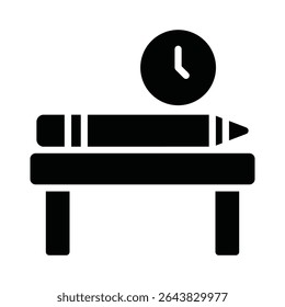 Computer desk Vector Icon which can easily modify or edit
