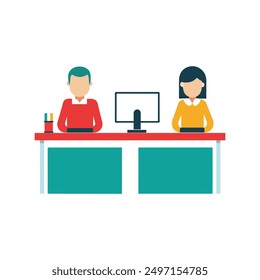 A Computer Desk Vector Illustration - Ideal for T-shirt Design, Hoodie Design, Pillow Cover Design, and More