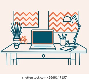Escritorio de computadora Vencedores ilustración c