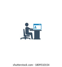 Icono de inicio de sesión web de escritorio de computadora (ilustración vectorial)