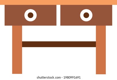 Computer desk and work vector illustrator