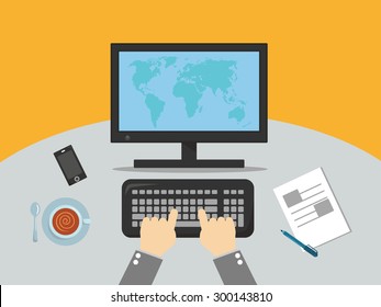 Computer desk, workplace