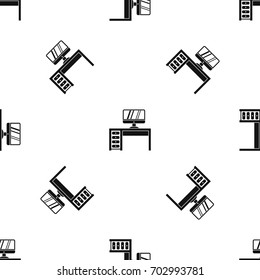 Computer desk, workplace in simple style isolated on white background vector illustration