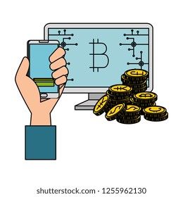 computer desktop with bitcoin