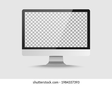 computer desktop blank screen. Flat isolated display electronic device illustrator. Object with shadow vector.