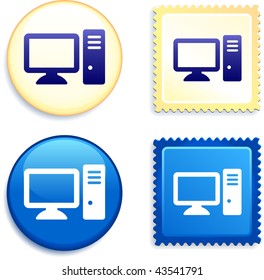 Computer Desktop Button and Stamp Original Vector Illustration Buttons Collection