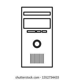 computer desktop cpu isolated icon