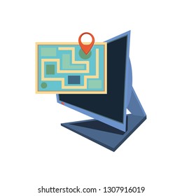 computer desktop with delivery app