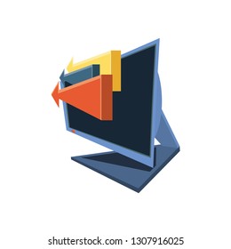 computer desktop with delivery app