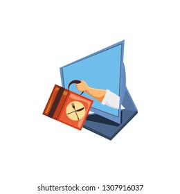 computer desktop with delivery food app