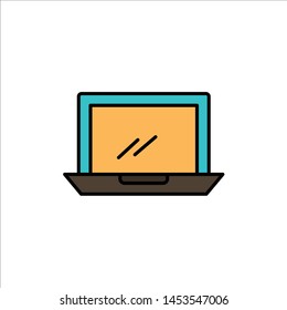 Computer, Desktop, Device, Hardware, Pc  Flat Color Icon. Vector icon banner Template