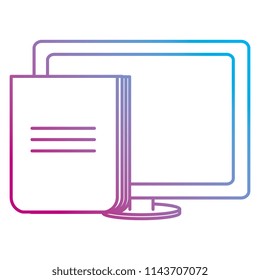 computer desktop display with documents