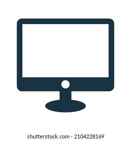 Computer, desktop, display, monitor, PC, screen icon. Gray vector graphics.