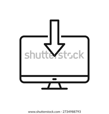 Computer Desktop with Down Arrow Download Icon